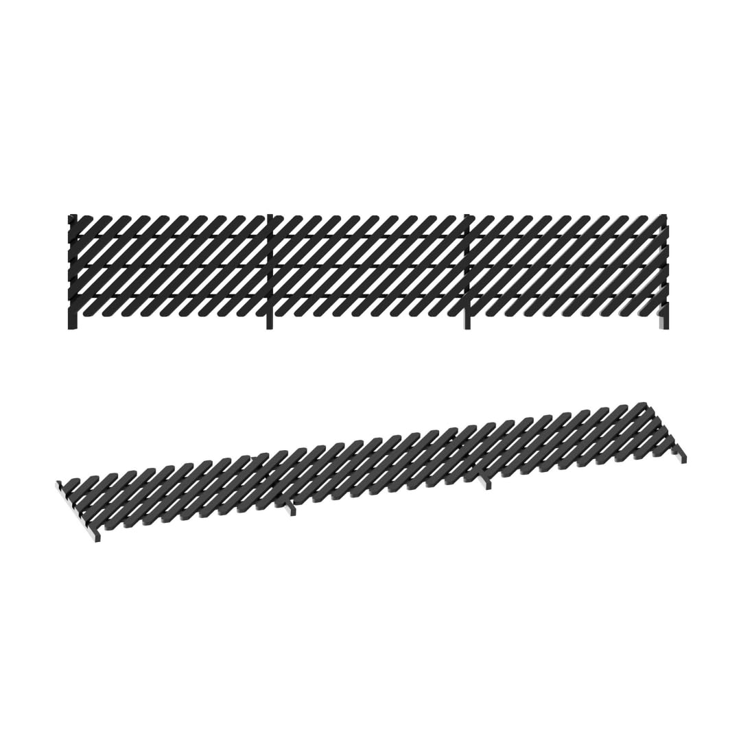 1:76 OO Gauge Railway Train Station Industrial Fencing Scenery Miniature Modelling Panel Pack UK Model Railway - Black