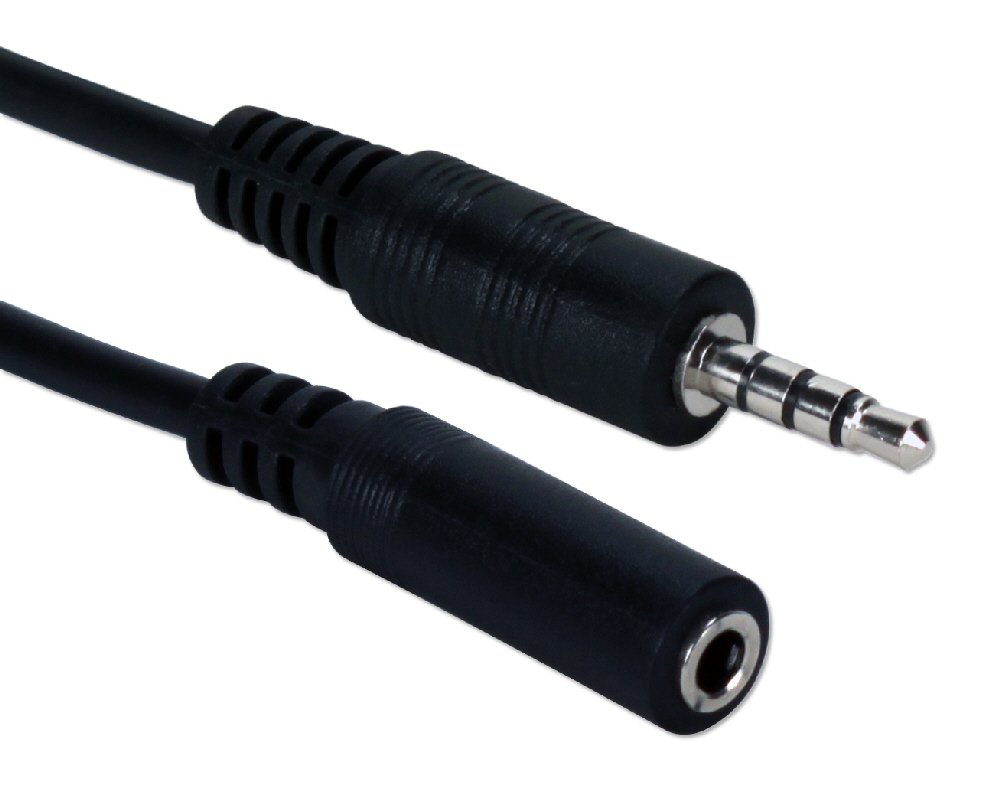 12ft 3.5mm 3-Ring Mini-Stereo Headset Mic & Audio Extension Cable