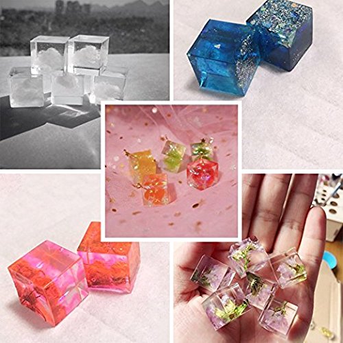 Frenshion 5 Pieces 30ML Crystal Epoxy Resin UV Glue, 9Pcs Transparant Silicone Mould Resin Craft Mould Tools Nail Art Tools For Handcraft Jewelry Earrings Necklace Bracelet Nail Art Accessories - Thumbnail 2