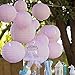 Just Artifacts Decorative Round Chinese Paper Lanterns 12pcs Assorted Sizes (Color: Pale Pink)