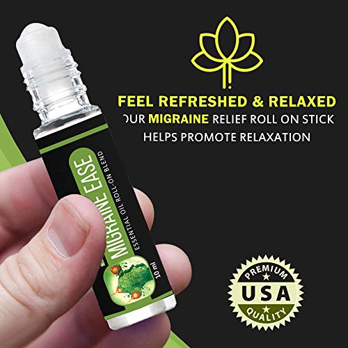 Migraine Ease Migraine Relief Essential Oil Roll On, 10ml All Natural