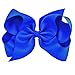 Royal Blue Grosgrain Bow Clip - Extra Large Bows with Alligator Clips by CoverYourHair