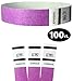 Goldistock Event Wristbands Original Series Regal Neon Purple 100 Count | ¾” Arm Bands | Paper-Like Party Armbands | Wrist Bands