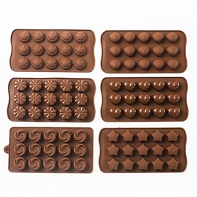 Cake Decorating Chocolate Silicon Molds - Set Of 6 Chocolate Molds - Best For Cake Decorations - Chocolate Candy Molds - Silicone Mold - Hard Candy Molds - Jello Shot Molds