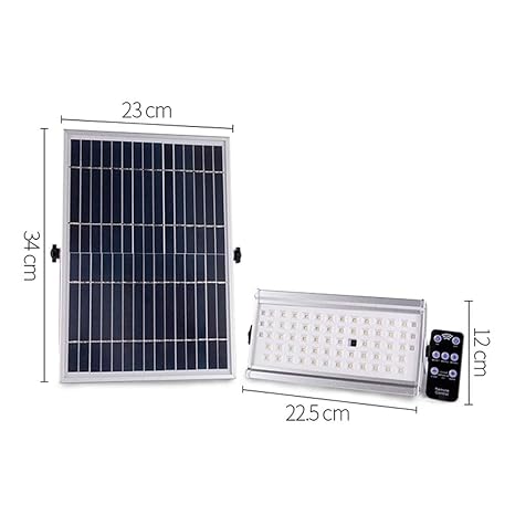 Solar Foco Proyector LED con control remoto, 12W 30W impermeable ...