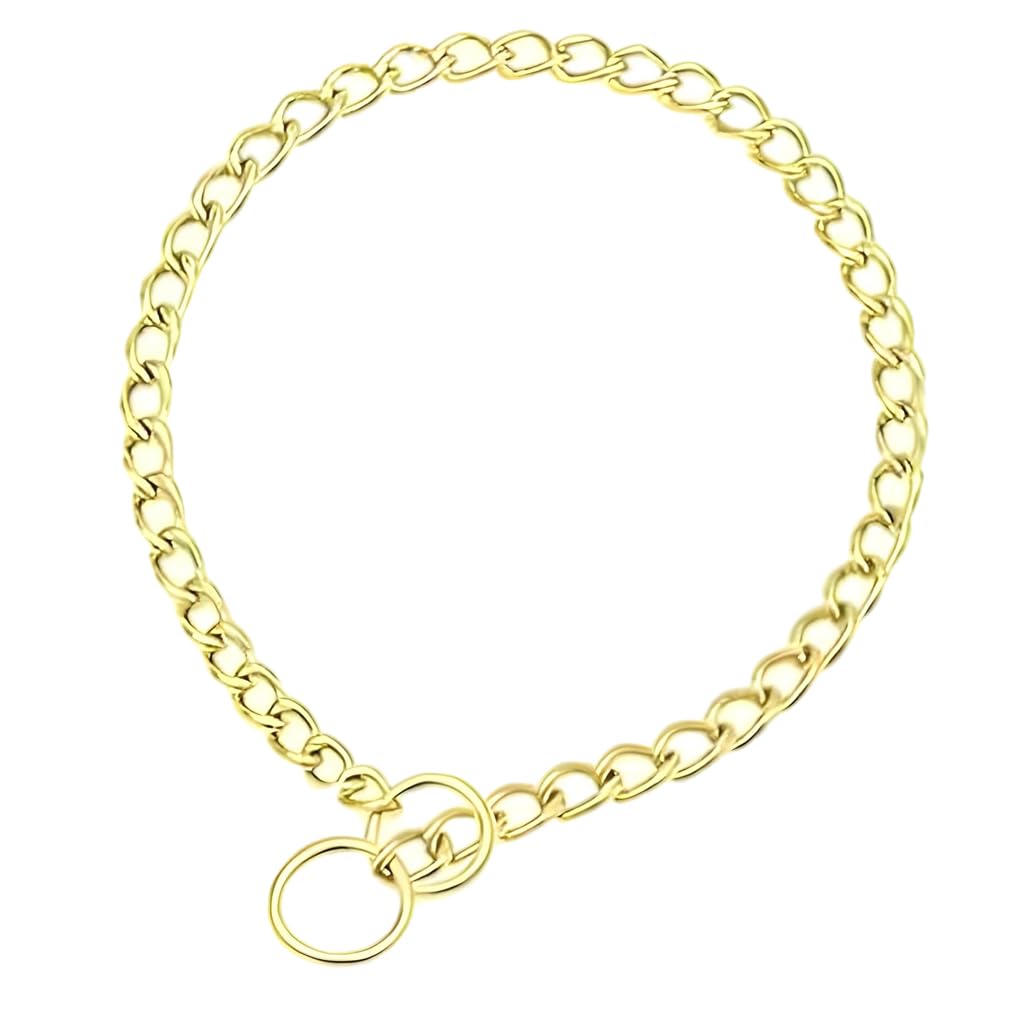 Photo 1 of Metal Choke Chain Collars for Large Dogs Training Slip Link Choker Collar for Dogs Heavy Duty Martingale Collars for XXS XS Small Medium Large Breed Pets Boys Girls, Gold L