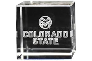 Fan Frenzy Gifts Optical Crystal Cube Officially Licensed Glass Cube Decoration with Laser-Engraved Logo | 60x60x60mm Home Office Decor & Paperweight