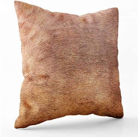 Crannel Abstract Art Pillow Cases, Double-Sided Printing Pillowcase 20X20 Inch Throwing Cushion,Horse Skin Concept Background Brown,Invisible Zipper Square Decorative Home Sofa