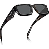 AVAWAY Acetate Rectangle Women Mens Sunglasses Polarized UV Protection Cool Wide Arm Category 3 Sun Shades Sunnies