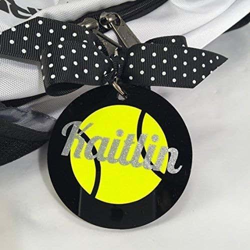 Tennis Bag Tag Personalized with Your Name and Colors Handmade