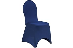 CV Linens Navy Blue Chair Cover - Banquet Chair Cover, Spandex Chair Covers Stretch Slipcovers for Wedding, Dinner Party, Kitchen Accent