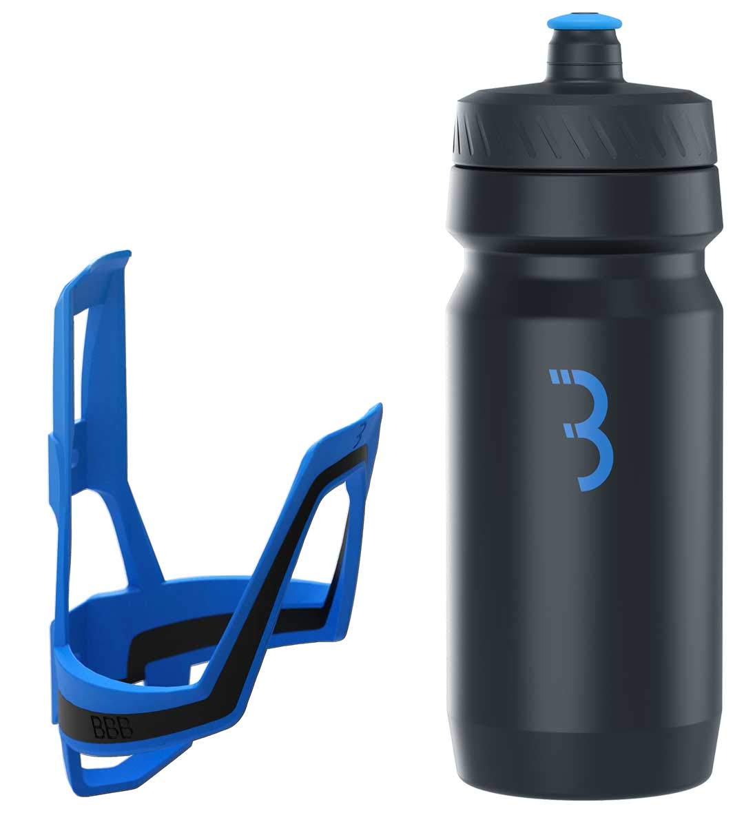 BBB Cycling DualCage And CompTank I Bike Bottle Cage And Bottle Set I Easy Acces Bike Bottle Holder I BPA-free Water Bottle I Universal Fit 550ml I BBC-39C