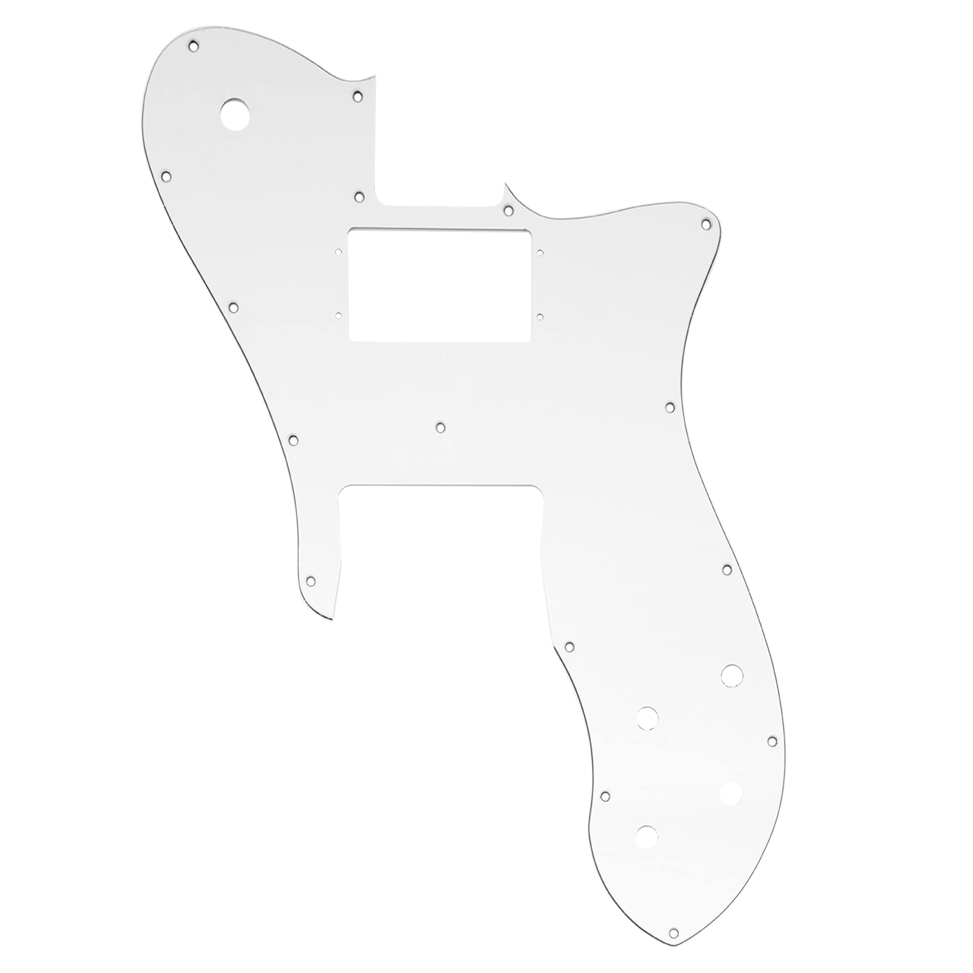 Musiclily Pro 16 Holes Wide Range Humbucker Guitar Pickguard For USA/Mexico Fender 72 Tele Custom Style Electric Guitar, 3ply White