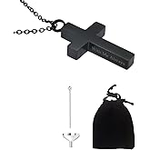 KMYZQDV Cross Urn Necklaces for Ashes Cremation Jewelry Necklace for Men to Hold Ash of Loved One Holder Collar That Humanas Ashes Memorial Pendant for Men