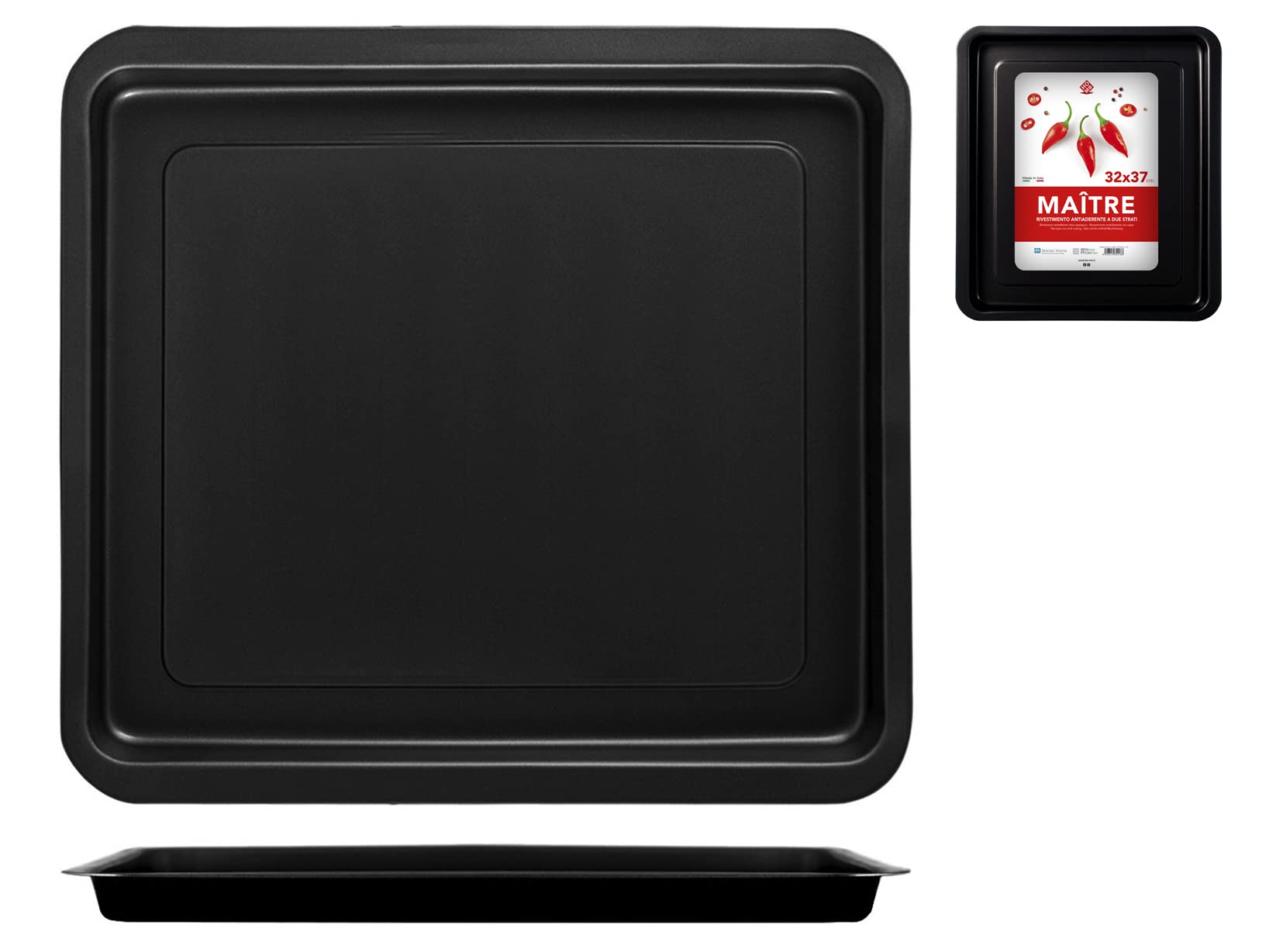 Home Maitre Rectangular Baking Tray, Non-Stick Coating, 32 x 37 cm, Anthracite