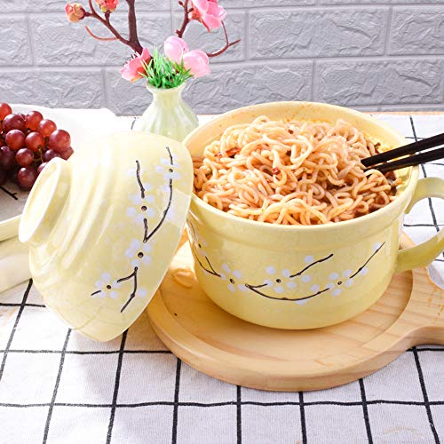 Japanese Style Soup Bowls with Lid and Handle, Microwave for Instant