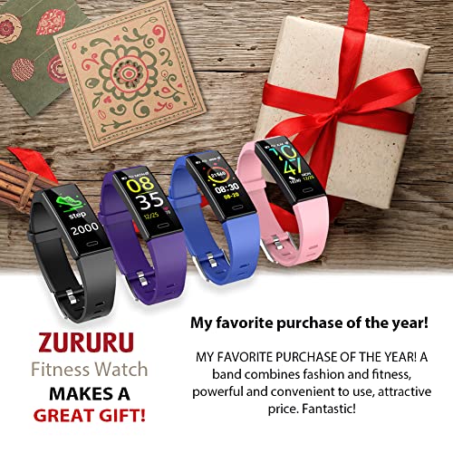 ZURURU Fitness Tracker, Waterproof Activity Tracker with Step Calorie