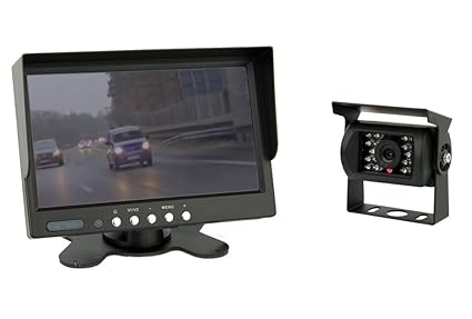 VSG 7“ Allround-Rückfahrsystem / Distanzlinien / Bildspiegelung / 12-24 Volt / 120° & IP67 / Ausschaltverzögerung / inkl. 20m