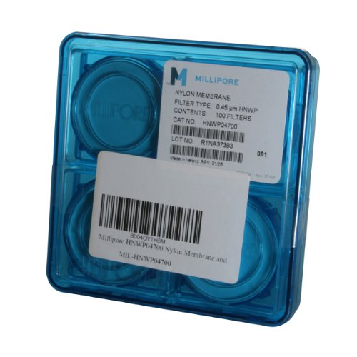 Millipore HNWP04700 Nylon Hydrophilic Membrane Filter, 47mm Diameter, 0.45 Micron (Pack of 100)