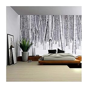 Wall26 - Mural of a Forest Covered in a Blanket of Snow - Wall Mural, Removable Sticker, Home Decor - 100x144 inches