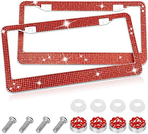 EEEkit Rhinestone License Plate Frames for Women