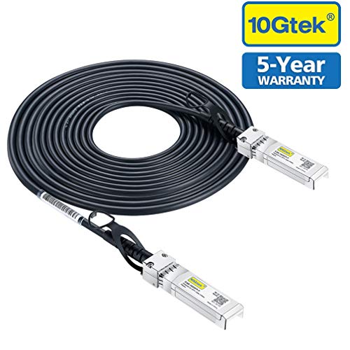 10Gtek 10G SFP+ DAC Cable - 10GBASE-CU Passive Direct Attach Copper Twinax SFP Cable for Cisco SFP-H10GB-CU5M, D-link, Supermicro, Netgear, Mikrotik, Open Switch Devices, 5m