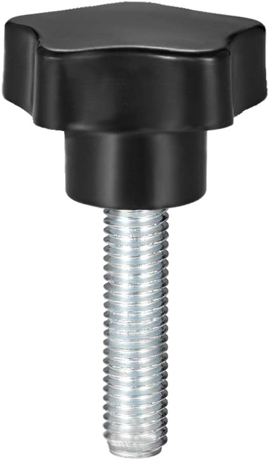 sourcing map Star Knob Grip M12 x 50mm Male Thread Steel Zinc Stud Replacement PP