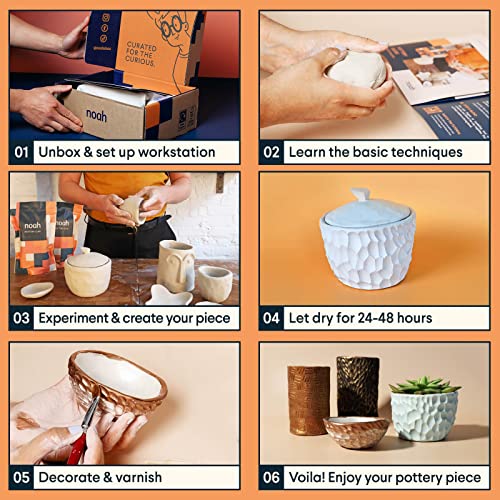 Noah DIY Pottery Kit For Beginners Craft Kit Includes Air Dry Clay