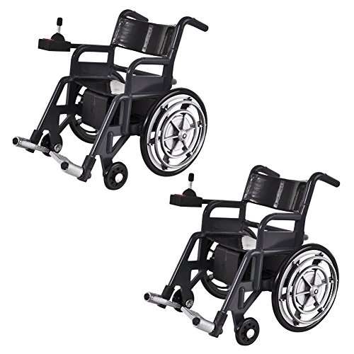 Set of 2 Plastic Toy Wheelchairs for Action Figures, Dioramas, Models