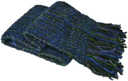 Kennebunk Home Stria Multi-Color Luxurious Woven Throw, 3'4" x 5'10", Peacock