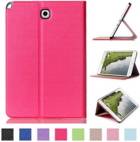 Galaxy Tab A 8.0 Case, SM-T350 Case, Awinning [Slim] [Kickstand] Light weight Flip With Auto Wake / Sleep case Cover for Samsung Galaxy Tab A 8.0 inch Tablet (Rose red)