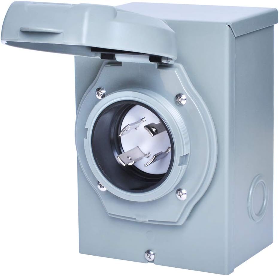 125/250V 30A L1430P Generator Power Cord Inlet Box with 4 Stainless