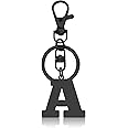 DlaeKua Initial Monogram A-Z Keychain 26 Black Letter Initials Keyring for Handbag Car Key Bag Keyring