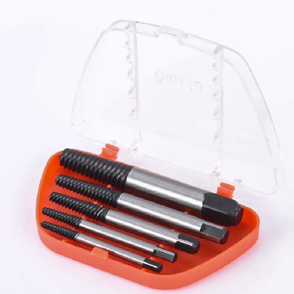 Loboo Idea Damaged Screw Extractor Breakage Bolt Extractor Drill Bits Guide Set Broken Easy Out Fastener Kit (5 Pieces Screw Extractor)