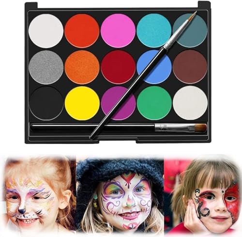 Senbos Face Body Paint Kits, 15 Colors Non-Toxic Professional Quality ...