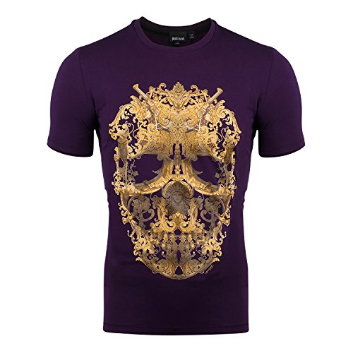 Just Cavalli Signature T-shirt Short Sleeve Crewneck Plum
