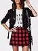 Persun Women's Red Contrast Check Print A-line Mini Skirt