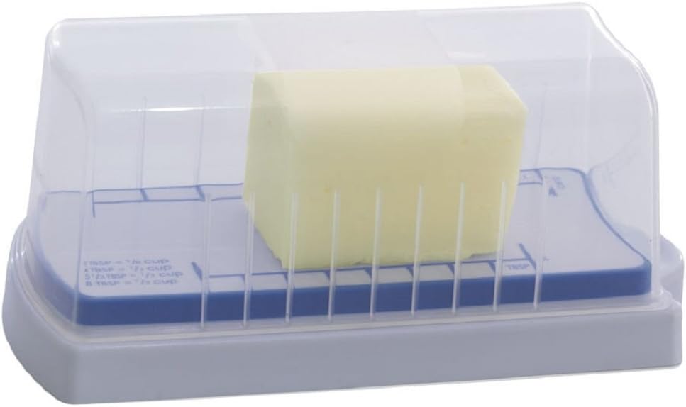 BUTTER DISH FOR COUNTER - BUTTER KEEPER CONTAINER BLUE CROCK AIR TIGHT SEAL KEEPS BUTTER FRESH