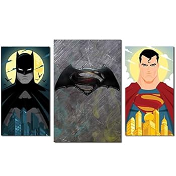 Did it again Superman vs Batman design modular pictures painting wall art decor home room decoration canvas printed. Gift idea for adults and youth. (S)