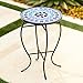 Teal Island Designs Cobalt Modern Black Metal Round Outdoor Accent Side Table 14