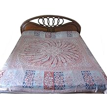 Jamawar Pashmina Bedspreads Paisley Medallion Blanket Throw Indian Bedding
