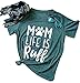 Women Dog Mom Shirt Mom Life is Ruff Graphic T-Shirts Funny Dog Lover Short Sleeve Tees Tops