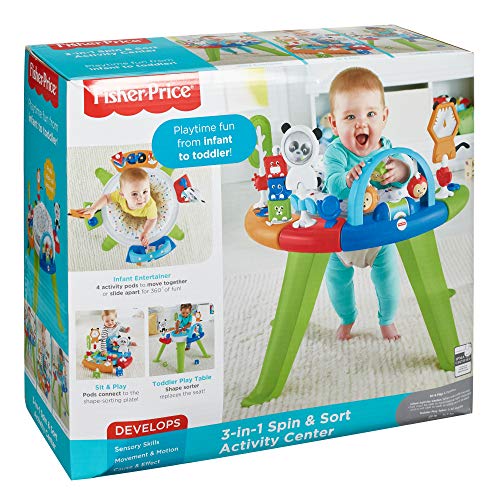 FisherPrice Baby to Toddler Toy 3In1 Spin & Sort Activity Center