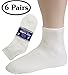 Diabetic Socks Womens Cotton 6-Pack Ankle White By DEBRA WEITZNER ankle/white womens 9-11