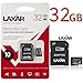 LAXTEK 32GB MicroSD Card TF Memory Card W/Micro SDHC to SD Card Adapter | C10+U1+A1, UHS-1 | High Speed Transfer for Full HD, 4K Videos & Photos| for Android/iOS Smartphones, Cameras & More