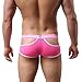 2 Pack Men Boxer Briefs Shorts Hollow Cut Out Trunks Underwear 863 (Large, pink/blue)