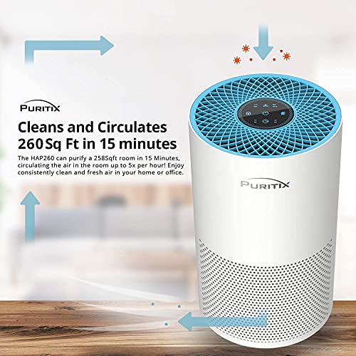 PURITIX Air Purifier with True HEPA, 23dB Quiet Desktop Home Air