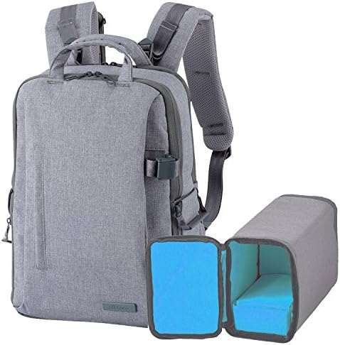 Elecom DGB-S038GY Camera Bag, Backpack, Off-toco, High-grade, Medium, 14 inch PC Storage, Reference Storage Dimensions (Camera Compartment): 9.1 x 4.1 x 5.7 inches (230 x 105 x 145 mm), Gray