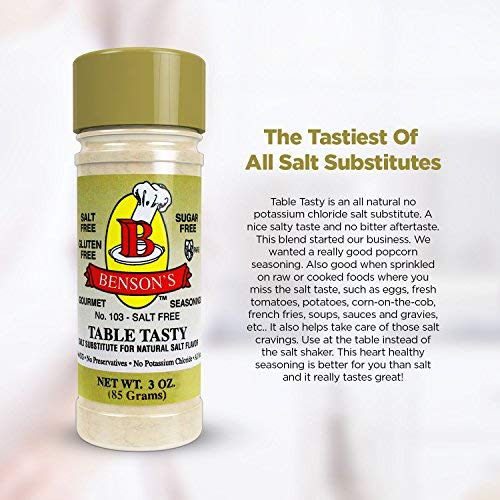 Benson's Table Tasty Salt Substitute No Potassium Chloride Salt