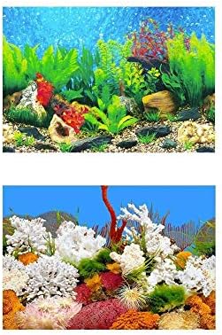 Landslide Fish Tank Double-sided Background Paper Painting HD Picture 3D Wallpaper Aquarium Decorative Sticker (A)
